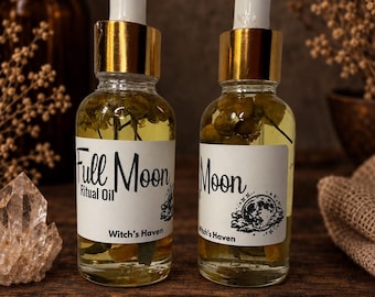 Full Moon Intention Oil: Lunar Magic Ritual Anointing Oil