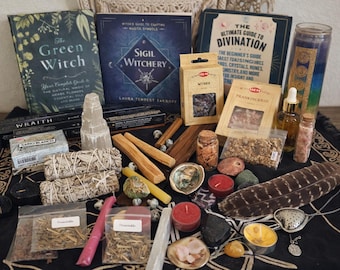 Witchy Mystery Box Ritual Kit Herbs Candles Crystals Spiritual Box Intuitively Chosen Pagan Gift Witchcraft Supplies