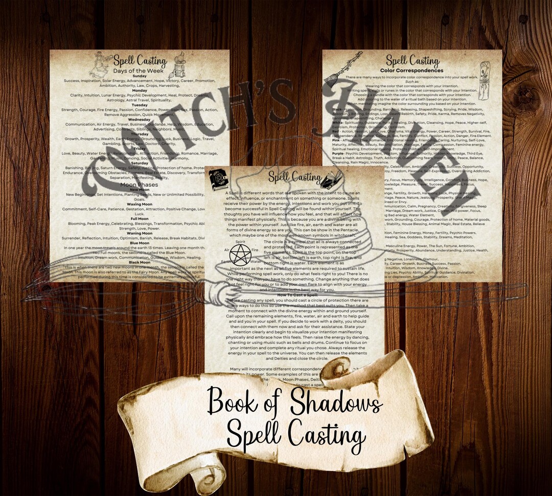 Spell Casting Book of Shadows Pages: Baby Witch Grimoire (printable PDF ...