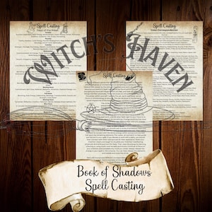 Spell Casting Book of Shadows I Grimoire Pages I Baby Witch I Digital Download I Printable PDF Pages