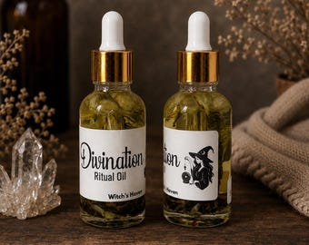 Divination Ritual Oil, Psychic Intuition Anointing Oil, Tarot, Oracle, Scrying & Third Eye Practice – Witch’s Haven