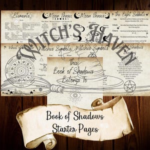 Starter Pages Book of Shadows I Grimoire Pages I Baby Witch I Digital Download I Printable PDF Pages
