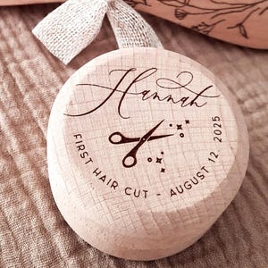 Personalized Baby First Haircut Box: Engraved Beechwood Keepsake