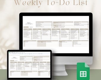 Aufgabenliste, Aufgabenverfolgung, Google Tabellen, Tages-, Wochen- und Monatsplanung, Produktivitätsplaner, Tabellenkalkulation, Checkliste, Aufgabenmanagement, digitaler Download