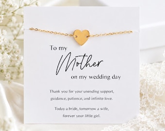 Mother of the Bride or Groom Heart Birthstone Bracelet – Wedding Gift for Mum