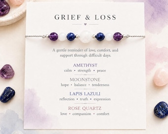 Grief Support Bracelet – Loss and Bereavement Jewelry, Comfort Gift for Strength, Sympathy
