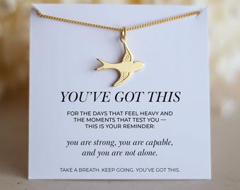 You’ve Got This Necklace – Swallow Bird, Encouragement Support Gift for Tough Times