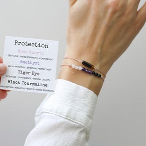 Empath Protection Bracelet Set - Healing Crystals Jewelry, Black Tourmaline Protection, Gift for Empaths, Energy Shield, Gift for Her