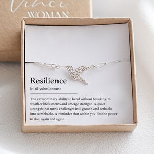 Regalo de resiliencia, collar o pulsera de colibrí, un regalo para la fortaleza en tiempos difíciles.