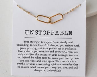 Unstoppable Necklace or Bracelet – Empowerment Gift for Her, Strength Jewelry, Encouragement Present