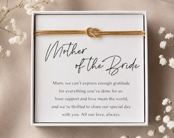 Mother of the Bride / Groom Gift - Personalized Knot Bracelet