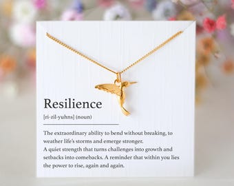 Resilienz Schmuck, Kolibri Halskette - Geschenk für raue Zeiten, Stärke Halskette