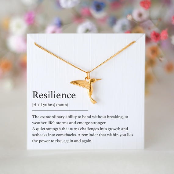 Resilience Jewelry, Hummingbird Necklace – Gift for Tough Times, Strength Necklace