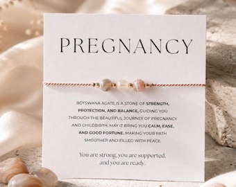 Mom to Be Pregnancy Bracelet – Pregnancy Protection and Strength - Botswana Agate