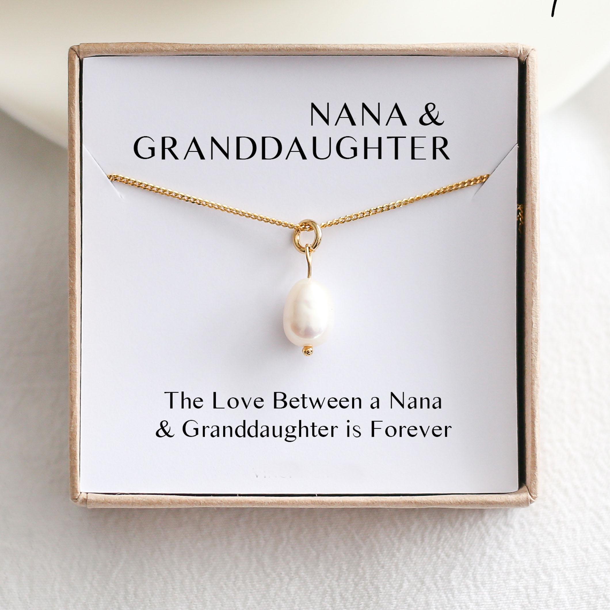 Gift for Nana - Nana and Granddaughter Pearl Necklace - 925