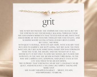 Grit Pearl Bracelet - Resilience Gift - Tough Times Support - Inspirational Strength Bracelet
