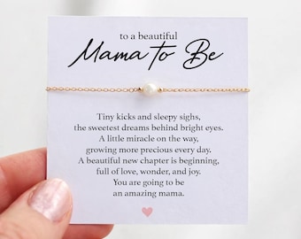 Mama to Be – Pregnancy Gift, New Mom Gift, Baby Shower, Mum to Be Jewelry - Pearl Bracelet