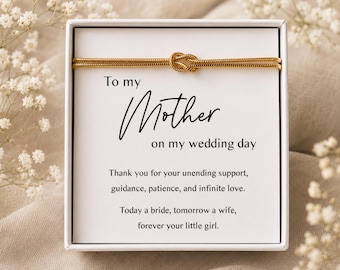 Knot Bracelet - Mother of the Bride / Groom Gift - Personalized Wedding Bracelet