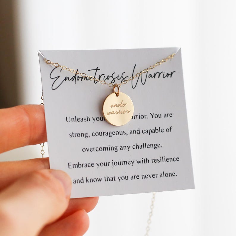 Endo Warrior Necklace – Endometriosis Awareness Jewelry, Infertility Support Gift image 1