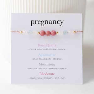 Bransoletka na zdrową ciążę – kryształy wspomagające ciążę, kamienie szlachetne o właściwościach leczniczych, prezent na baby shower, biżuteria dla przyszłej mamy, prezent dla nowej mamy
