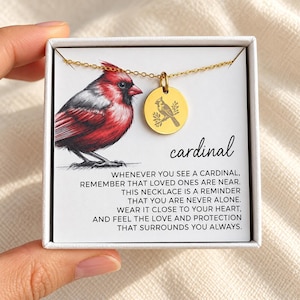 Cardinal Memorial Necklace – Minnesmycken, Personlig Kondoleansgåva för Förlorade