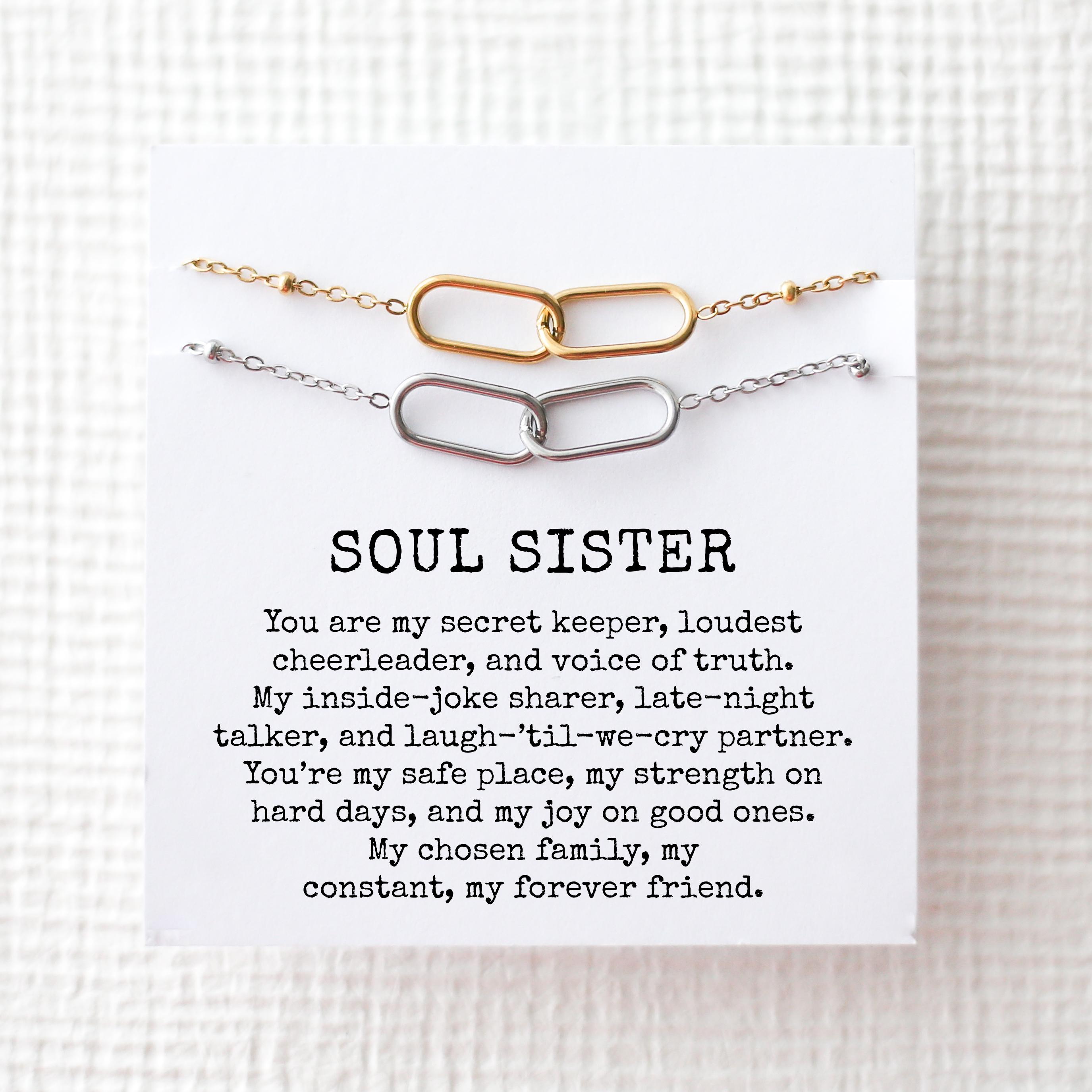 Soul Sister Necklace Set – Two Interlocking Necklaces, Gift for
