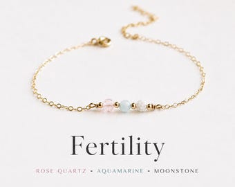 Bracciale con catena di cristalli per la fertilità da donna – Regalo TTC, braccialetto di supporto alla fecondazione in vitro