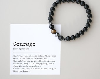 Courage Bracelet - 6mm - Protection Bracelet - Strength Bracelet,Stretch Crystal Bracelet for Men or Women