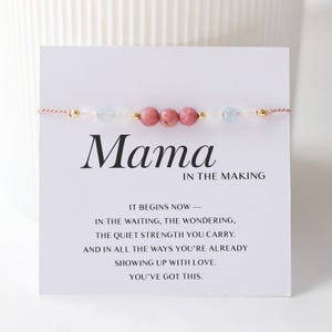 Schwangerschaft Geschenk, Gesunde Schwangerschaft Armband - Mama in der Making Karte, Kristall Armband zur Unterstützung der Fruchtbarkeit Schwangerschaft, Geschenk für Mama zu sein