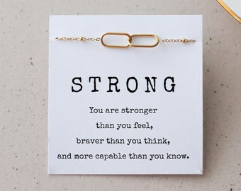 Strength Gift for Her – Strong Necklace, Symbol of Courage & Resilience