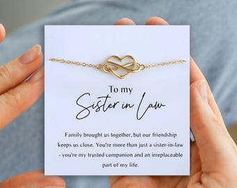 Sister in Law Bracelet – To My Sister in Law Gift, Family Friendship Keepsake
