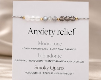 Anxiety Bracelet – Natural Crystal Bracelet for Calm and Balance, Stress, Protection