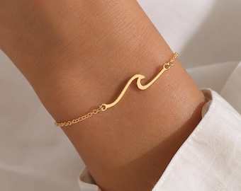 Ocean Wave Bracelet For Strength - Surfer Bracelet, Beach Ocean Summer Jewelry