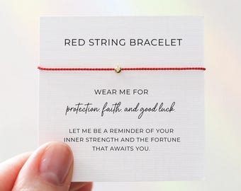 Red String of Fate Bracelet – Red Cord Good Luck Protection Jewelry