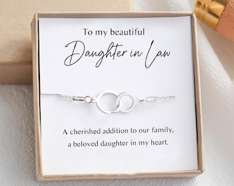 Sterling Silver Daughter-in-Law Bracelet: Wedding Birthday Gift