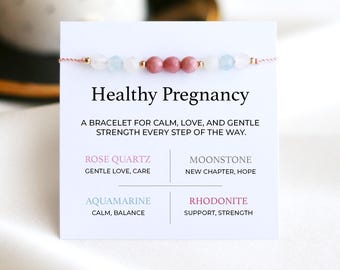 Pregnancy Crystal Cord Bracelet - Gift For Mom To Be