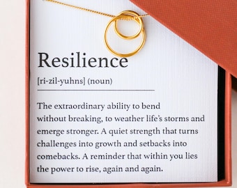 Resilience Necklace – Interlocking Circles, Strength Gift for Her, Support Jewelry, Tough Times Gift, Resilient Woman Encouragement Necklace