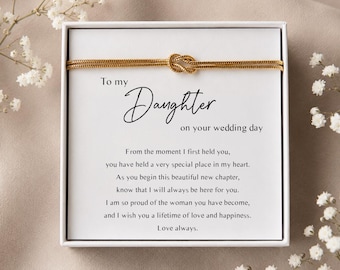 Daughter Wedding Gift Knot Bracelet - To My Daughter on Your Wedding Day - Gift from Mum Dad