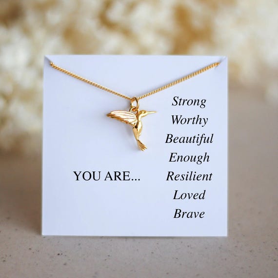 Inspirational Empowering Gift For Self Worth - Hummingbird Necklace