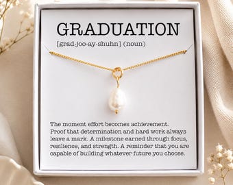 Graduation Gift for Her, Freshwater Pearl Graduation Necklace – Class of 2026 Gift