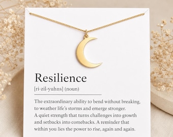 Resilience Moon Necklace – Gift For Strength, Tough Times Support Gift For Her