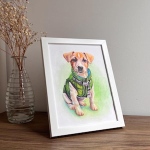 Pintura de perro personalizada - Retrato de perro real - Regalo de retrato de mascota - Retrato conmemorativo de mascota
