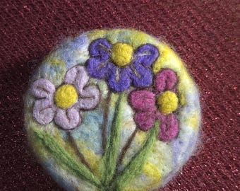 Handmade Felted Organic Soap: Floral Wool Art, Natural Exfoliating Gift