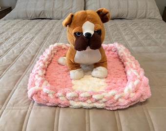 Chunky Knit Dog Bed XS | Handmade Cozy Pet Bed | Knit Cat Bed for Small Pets | Neutral Home Decor