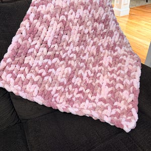 Gruby dzianinowy kocyk dla niemowląt, różowa, wielokolorowa włóczka szenilowa, narzuta do pokoju dziecięcego