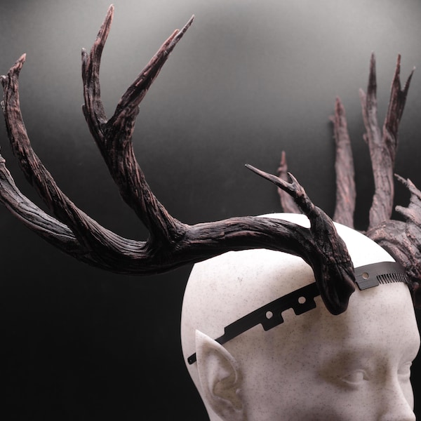 Elder Druid fantasy cosplay horns with comfort fit headband