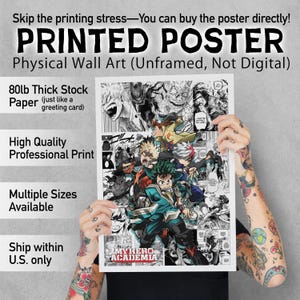 My Hero - Anime Poster - Printed Poster Wall Art Anime Gift Anime Poster Manga Panels Anime Art Anime Print -
