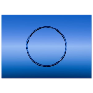 Póster de papel semibrillante moderno minimalista azul, meditación, espiritualidad, yoga, premium, sostenible, atención plena, elegante.