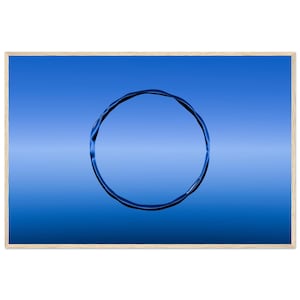 Poster da parete BLU con carta opaca di alta qualità e cornice in legno, meditazione, yoga, minimalista, moderno, consapevolezza, pace