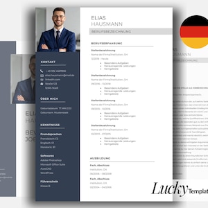 Bewerbung Lebenslauf Vorlage Word deutsch Bewerbungsvorlage blau modern professionell Anschreiben